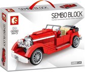 Sembo 607402 - Oldtimer Rood - Mercedes 500K - 318 onderdelen - Compatibel met grote merken - Bouwdoos