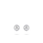 Jewels Inc. - Oorsteker - Roset gezet met Zirkonia  - 5mm Breed - Gerhodineerd Zilver 925