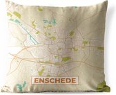 Coussin de jardin - Plan de la ville - Enschede - Vintage - 40x40 cm - Résistant aux intempéries
