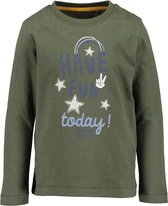 Blue Seven - jongens shirt - lange mouwen - olijf groen - Maat 104