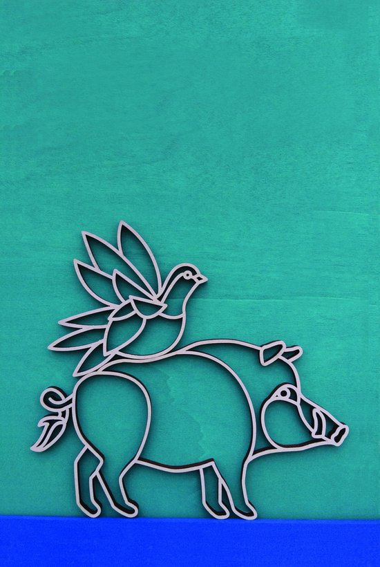 Mono Object socle animal sanglier gris moyen - 38 x 22 x 0,6 cm