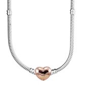 Halsketting Zilver | Zilveren Halsketting met hartje| past op Pandora | Pandora compatible | Valentijnsdag cadeau | lengte 55 cm