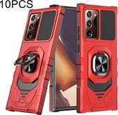 Voor Samsung Galaxy Note20 Ultra 10 PCS Union Armor Magnetische PC + TPU Shockproof Case met 360 Graden Rotatie Ring Houder (Rood)