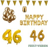 46 jaar Verjaardag Versiering Pakket Goud