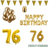 76 jaar Verjaardag Versiering Pakket Goud