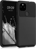 kwmobile telefoonhoesje compatibel met Google Pixel 4a 5G - Hoesje voor smartphone in zwart - Carbon design