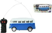 Retro RC bus blauw met licht - Radiografisch bestuurbaar - 25 x 11,5 x 10,5 cm