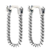 Oorbellen Gedraaid - 925 Sterling Zilver - Oorringen - 15x8 mm