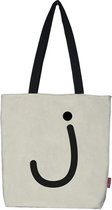Stevige Boodschappentas Naturel , letter J