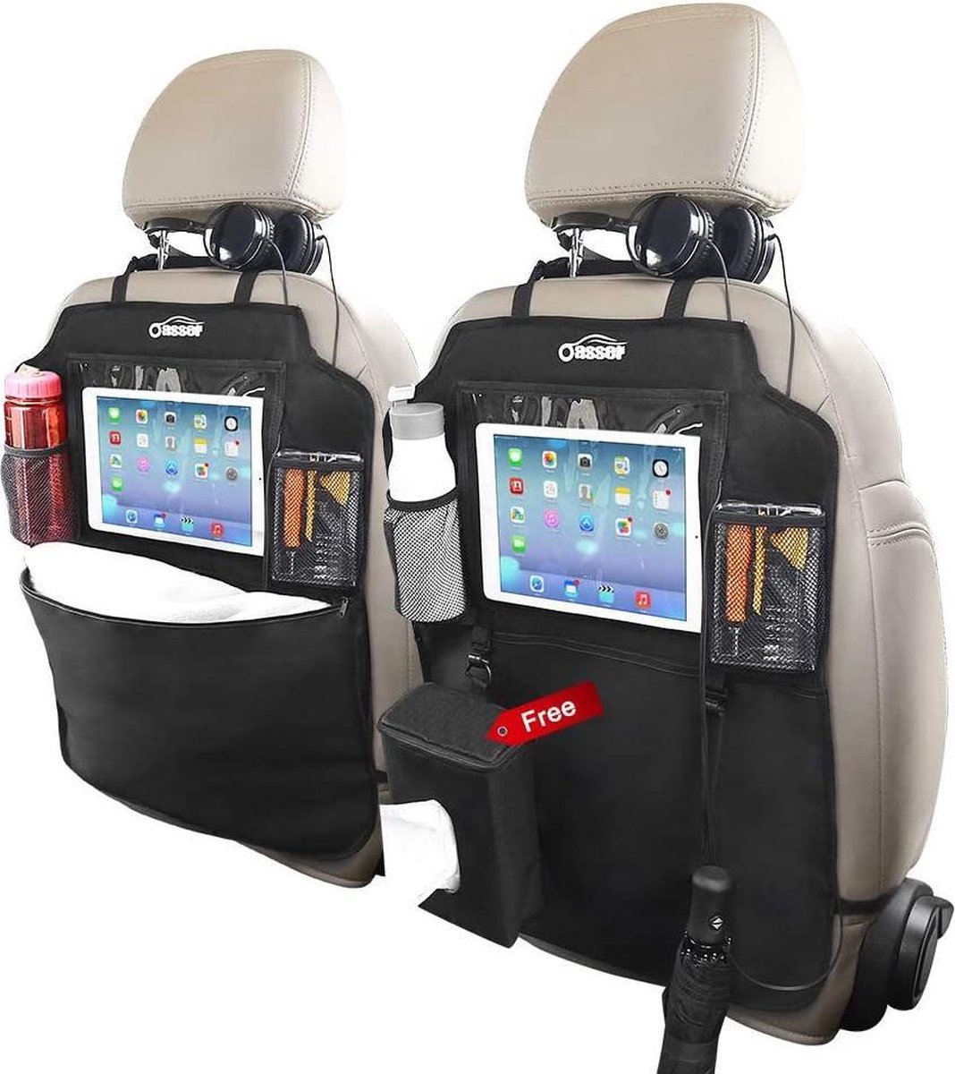 Autostoel organizer - 2 stuks - Tablet houder - Zwart Autostoel organizer - 2 stuks - Tablet houder - Zwart
