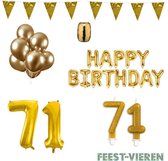71 jaar Verjaardag Versiering Pakket Goud