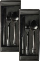 Bestek Set 3-delig mat zwart - set 2 stuks