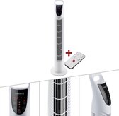 AREBOS - Torenventilator - Ventilator Staand 40W - Met Afstandsbediening en Timer - 75° graden draaifunctie - Wit