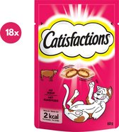 Catisfactions kattensnacks met rund  - kattensnoepjes - 18x60g (1,08kg)