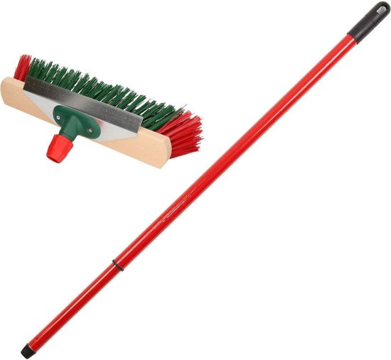 Synx Tools Hard Broom Rouge - Balai de jardin -Nylon - 30 cm - Balai de rue  - Balais 