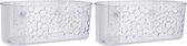 Set van 2x stuks transparante shampoo flessenhouders met druppels 26 cm - Badkameraccessoires - Shampoo/zeep rekje/houders