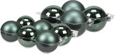 20x stuks glazen kerstballen emerald groen 8 en 10 cm mat/glans - Kerstversiering/kerstboomversiering