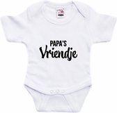 Papas vriendje tekst baby rompertje wit jongens - Kraamcadeau/ Vaderdag cadeau - Babykleding 80 (9-12 maanden)