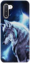 - ADEL Siliconen Back Cover Softcase Hoesje Geschikt voor Samsung Galaxy Note 10 - Wolf