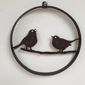 Metalen Wanddecoratie voor Buiten - Lovebirds