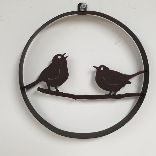 Metalen Wanddecoratie voor Buiten - Lovebirds | bol