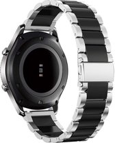 YONO Schakel Bandje 22mm - Horlogebandje geschikt voor Samsung Galaxy Watch 46mm / 3 (45mm) / Gear s3 - Polar Vantage M2 / Grit X - Huawei Watch GT 3 (pro) / 2 - Amazfit GTR - Zwart en Zilver