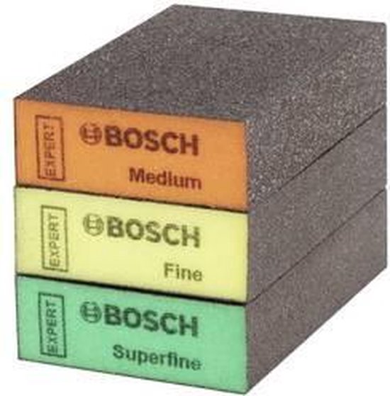 Bosch 2608901175 EXPERT 3-delige schuursponzenset S471, Best for Flats & Edges, 69 x 97 x 26 mm - Bosch