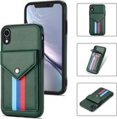 GSMNed – Leren telefoonhoes Groen – Luxe iPhone X/Xs hoesje – magneetsluiting – pasjeshouder – Portemonnee – Groen