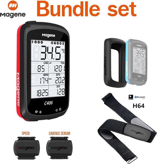 Magene C406 GPS fietscomputer bundel bestaande uit hartslagmeter, cadens-  en... | bol.com