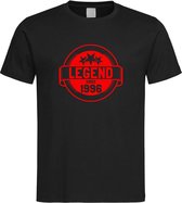 Zwart T-Shirt met “ Legend sinds 1996 “ print Rood Size M