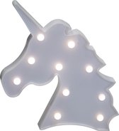 LED Nachtlamp - Unicorn met 10 led lampjes - Wit