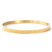 Bangle met tekst -YOU ARE THE * IN MY SKY-roestvrij staal-rosé goudkleurig-8 mm