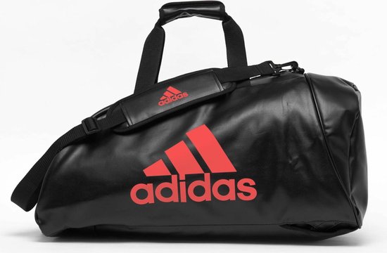 Adidas sporttas en rugzak | PU-leer | zwart met rood logo | bol.com