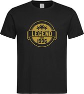 Zwart T-Shirt met “ Legend sinds 1996 “ print Goud Size XXXXL