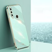 Voor Huawei P30 Lite XINLI Rechte 6D Plating Gouden Rand TPU Schokbestendig Hoesje (Mintgroen)