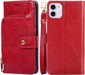 Ritstas PU + TPU Horizontale Flip Leren Case met Houder & Kaartsleuf & Portemonnee & Lanyard Voor iPhone 11 (Rood)