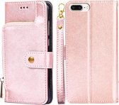 Ritstas PU + TPU Horizontale Flip Leren Case met Houder & Kaartsleuf & Portemonnee & Lanyard Voor iPhone 7 Plus (Goud)