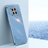 Voor Huawei Mate 30 XINLI Straight 6D Plating Gold Edge TPU Shockproof Case (Celestial Blue)