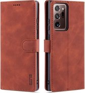Voor Samsung Galaxy Note20 AZNS Huid Voelen Kalf Textuur Horizontale Flip Lederen Case met Kaartsleuven & Houder & Portemonnee (Bruin)