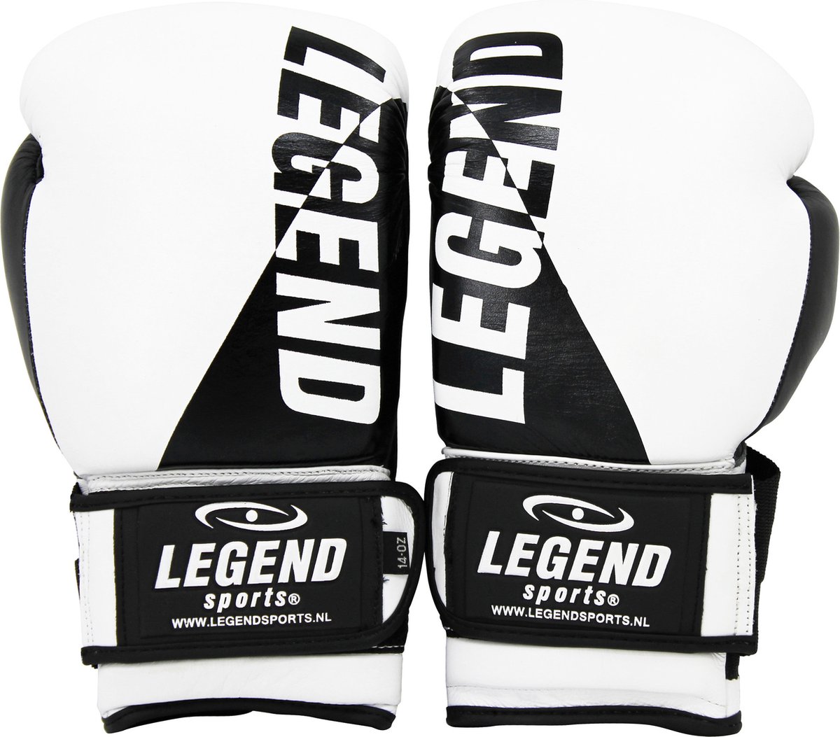Wrist Lock Bokshandschoenen Heren/Dames Wit-Zwart Leer 10 oz