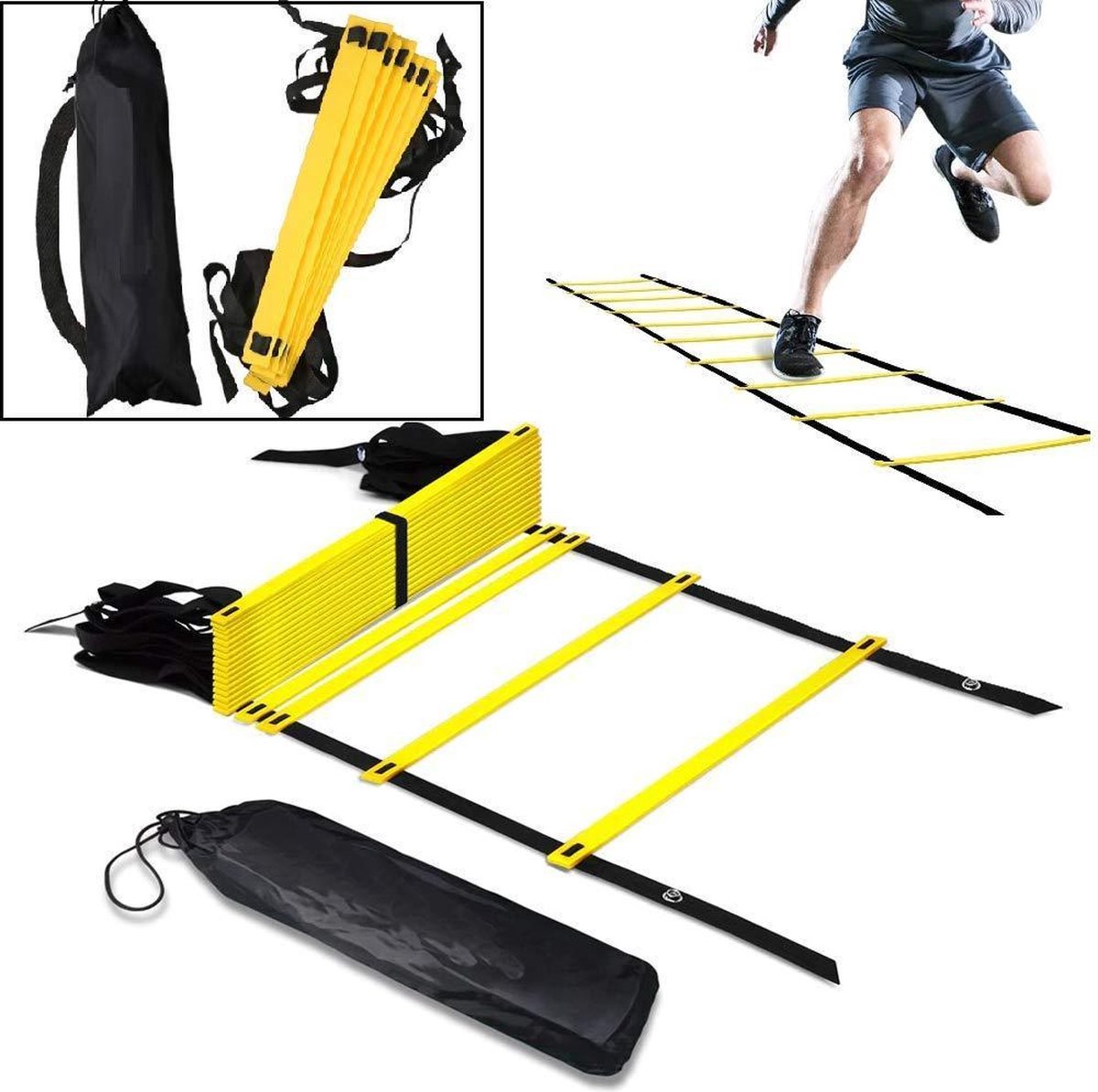 Trainingsladder 6 meter - Fitness agility ladder - loopladder - speedladder - incl. draagtas