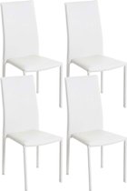 Clp Laurus Set van 4 bezoekersstoelen - Kunstleer - Wit