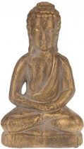 Buddha beeld terracotta - 12x9x21cm - Matt Gold
