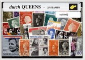 Dutch Queens - Typisch Nederlands postzegel pakket en souvenir. Collectie van 25 verschillende Nederlandse Koninginnen – kan als ansichtkaart in een A6 envelop - authentiek cadeau - kado - kaart - holland - Juliana - Beatrix - Wilhemina - Oranje