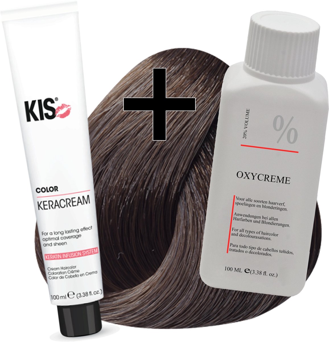 KIS haarverfset - 6A Donker asblond - haarverf & waterstofperoxide