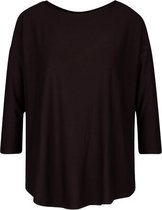 Q/S Designed by T shirt 3/4 Mouw - Zwart - Katoen/Viscose - Maat XL