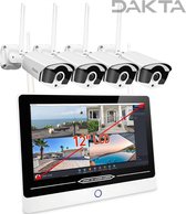 Dakta® Beveiligingscamera met scherm |  4 Cameras | Buiten | Home Security Systeem | Wifi Camera Set | CCTV | Bewegingsdetector