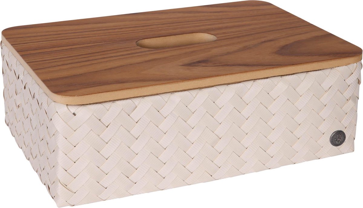 Opbergmand - Rechthoekige mand met deksel - Organizer - Woonkamer - Kinderkamer - Badkamer - Babykamer - Duurzaam & handgevlochten - Handed By Grand ideal with lid - beige - champagne