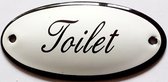 Emaille deurbordje wandbord Toilet - 10 x 5 cm Ovaal