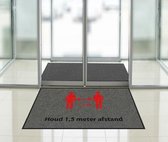 Deurmat | houd 1,5 meter afstand | 150 x 90cm | Corona | Corona proof |